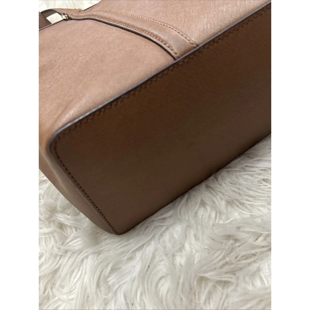 Michael Kors Sady Large Multifunctional Top Zip Tote Brown Laptop Bag EUC